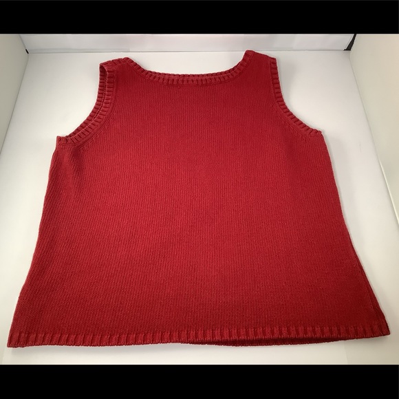 Eddie Bauer Womens Red Knit Tank Top S - Picture 3 of 7